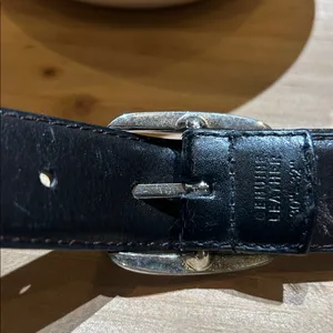 Non Signe Black Genuine Leather Belt 30”-32” thumbnail 2