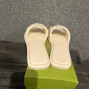 NIB TORY BURCH DOUBLE T SPORT LOGO SLIDE SHOE light cream gold 7.5 thumbnail 8