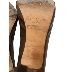 Kate Spade New York Patent Leather Pump Heels Size 6 Brown Peep Toe Women Italy thumbnail 7