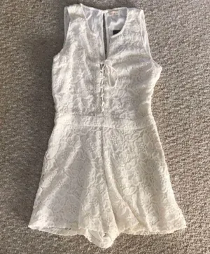 Hollister White Lace Romper thumbnail 1