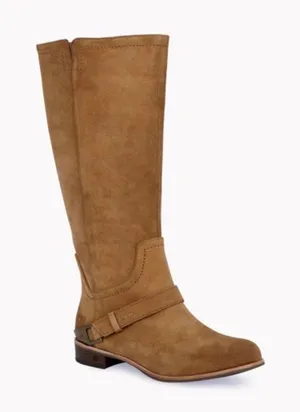 UGG Channing Suede Riding Boots Chestnut Brown Buckle thumbnail 1