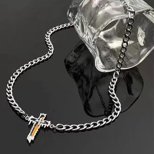 Link Chain Cross Necklace for Men Women Unisex Hip Hop Style thumbnail 2