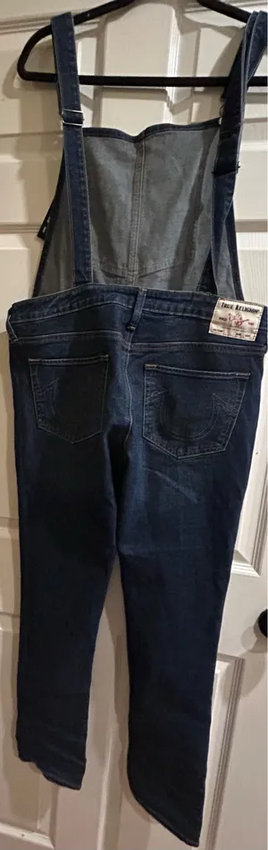 AUTHENTIC True Religion iconic horseshoe BF Slim Dark Wash Fashionable overalls thumbnail 10