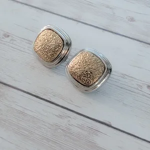 Vintage Clip On Earrings Silver Tone & Antique Gold Tone - Loose Clips thumbnail 3
