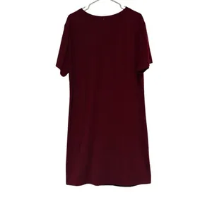 Shein Curve‎ 4XL Red Lune Twist Front V Neck Tshirt Dress Office Corporate Work thumbnail 3