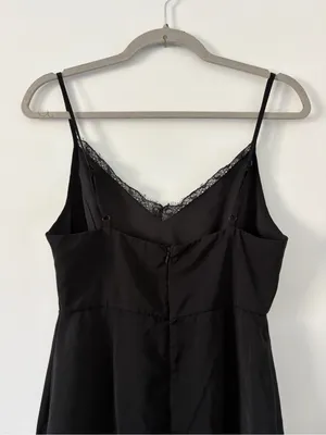 Superdown Brianna Black Lace Trim Sleeveless V Neck Slip Dress Small thumbnail 6