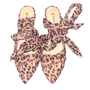 Gianni Bini Leopard Print Chiffon Lace Up Pump(Size 6M) thumbnail 3