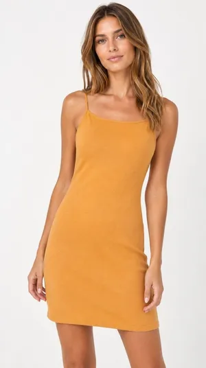Abercrombie & Fitch NWT‎ Mustard Yellow High Neck Knit Mini Dress Large thumbnail 1