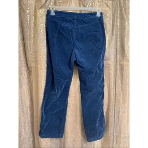 Free People High Time Velvet Kick Flare Crop Blue Pants Size 8 thumbnail 2