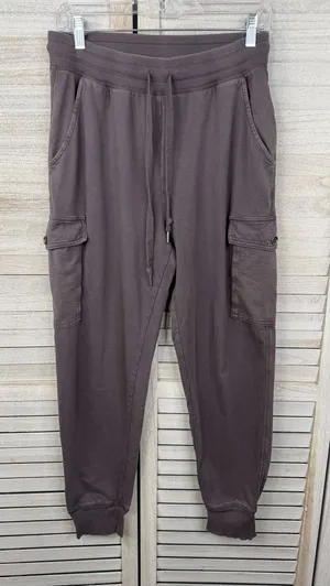 AERIE Women's 100% Cotton Cargo Joggers Washed Plum-Medium thumbnail 1