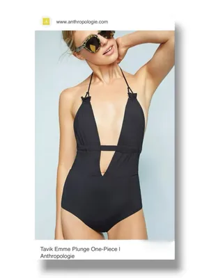 new Tavik x Anthropologie ☀︎︎ Emme Plunge One Piece Swimsuit ☀︎︎ Black ☀︎︎ M ☀︎︎ thumbnail 2