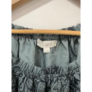 LOFT Paisley Off Shoulder Blouse NWT‎ XL Ruffle Neck Boho Romantic Top thumbnail 9