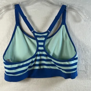 Champion UODRYA Blue White Floral‎ Stripe Sports Bra Racerback Athletic XXL thumbnail 2