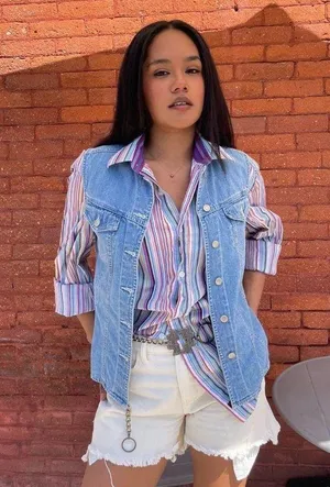Free People Y2k western denim vest jacket size s thumbnail 1