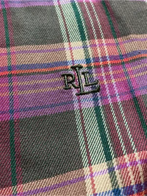 Ralph Lauren women’s plaid button down long sleeve shirt purple green size 2X thumbnail 6