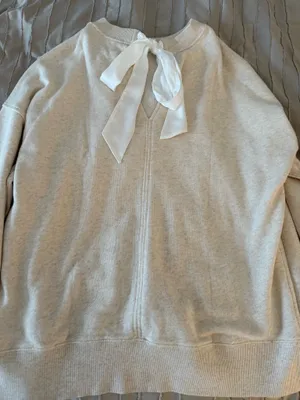 Beige Aerie Sweater With Bow  thumbnail 3