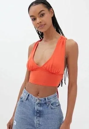 Urban Outfitters Red Plunging Top thumbnail 1