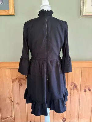 Alice + Olivia Aislyn black mock-neck mini dress w/ flutter sleeves Size 8 thumbnail 5