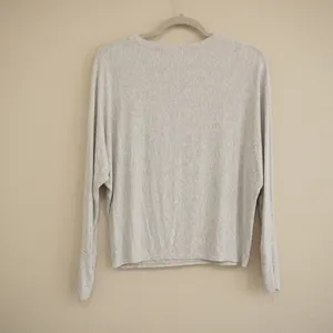 Joah Brown Long Sleeve Shirt Grey Heathered Dolman One Size Cozy Athleisure Soft thumbnail 6