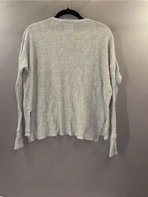 Offline by aerie Women's Light Gray Waffle Henley Long-Sleeve Top XS thumbnail 3