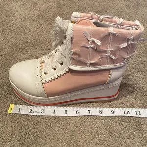 Women’s Platform Wedge Boots Pink & White Size EU 37 (6.5 US) NEW thumbnail 9