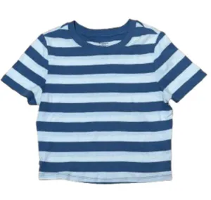 No Boundaries Steel Blue & White Striped Baby T Tee Shirt Top Size M 8-10 thumbnail 1