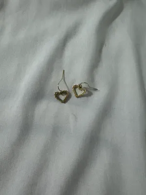 Sophee Heart Drop Earrings in Gold thumbnail 3