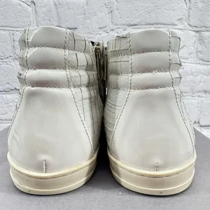 P448 Woman’s Dama Skate High-Top Sneakers Size 39 White/Multicolored Zip Italy thumbnail 4