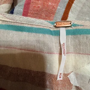Free People Womens Striped Ruffle Wrap Mini Dress V-Neck Multi-Color Size Medium thumbnail 7