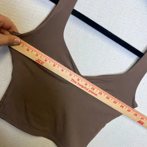 TiulZial Brown Ruched V-Neck Cropped Tank Top Sleeveless Modal Stretch XS thumbnail 4