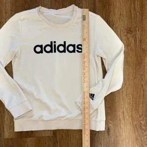 Adidas Crewneck Sweatshirt Cream Tan Black Embroidered Logo Pullover‎ Womens S thumbnail 8
