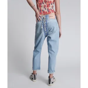 nwt 28 / 6 Womens One Teaspoon Relaxed Fit Laced Bandit Jeans Lace Up Best Blue thumbnail 3
