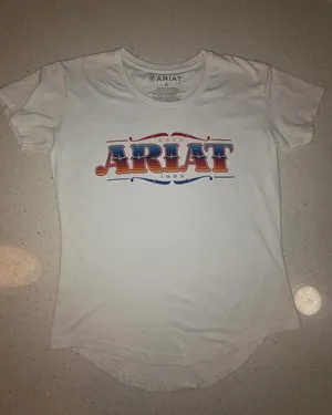 Womens small Ariat Serape Style high low drop tail hemline TShirt thumbnail 2