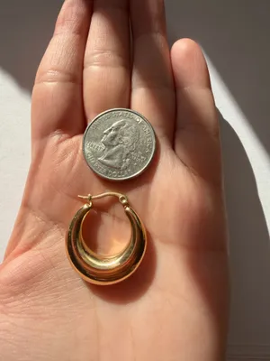 Gold statement hoop earrings thumbnail 2