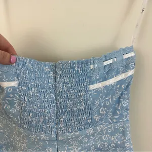 Lulu's Precious Babe Light Blue Floral Ribbon Strapless Mini Dress XS NWT thumbnail 6