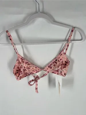 Kulani Kinis Angel Baby Bralette Bikini Top Pink Floral Size S NWT thumbnail 5