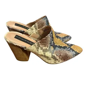 Steven by Steve Madden Nox Snake Python Chunky Block Heeled Mules Sz 8 Womens Fa thumbnail 2
