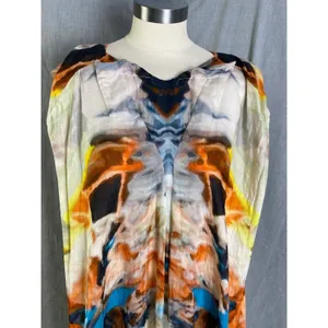 Ame Soeur Berlin Silk Blend‎ Midi Dress Avant Garde Artwear Shift Tunic Sz 6 thumbnail 2