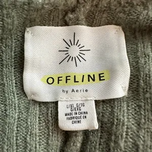 Aerie Offline sage green knit open-front cardigan sweater size L/XL thumbnail 6