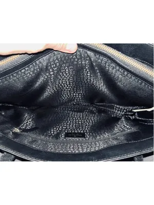 Women's Kate Spade Black Leather Tote Bag Large Double Handle thumbnail 3