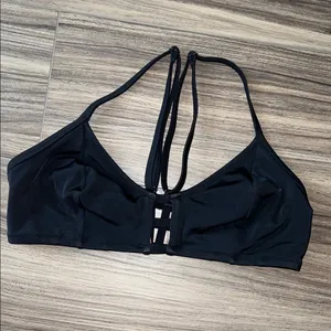 PINK Victoria's Secret Black Strappy Cut Out Bikini Top thumbnail 1