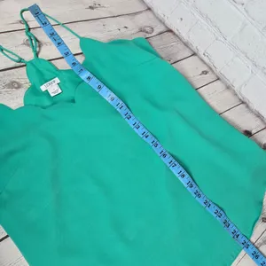 J. Crew‎ Factory Scalloped Cami Tank Top Teal Green Women's 2 Polyester Lined thumbnail 6