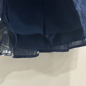 Abercrombie Kids Navy Blue Pink Floral Shirred Ruched Mini‎ Skort Girls 11/12 XS thumbnail 7