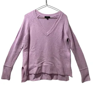 J. Crew Merino V-Neck Tunic Long Sleeve Sweater Lilac‎ XS Light Weight thumbnail 1