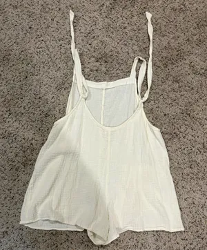Yellow Linen Romper Size L thumbnail 2