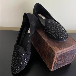 Simply Vera Vera Wang Black Jeweled Slip-On Loafers thumbnail 4