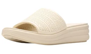NWT Clarks Drift Twist Wedge Slide Sandals 26181604 Cream Off White 8M thumbnail 1