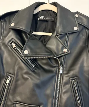 ZARA Leather Biker Faux Jacket thumbnail 2