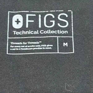 Women's FIGS Casma 3 Pocket Black Scrub Top‎ Medium Medical Healthcare Hospital thumbnail 5