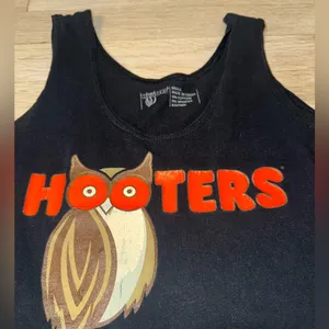 B27-71 Women’s Hooters girl Uniform Black Tank & Shorts size Small thumbnail 2